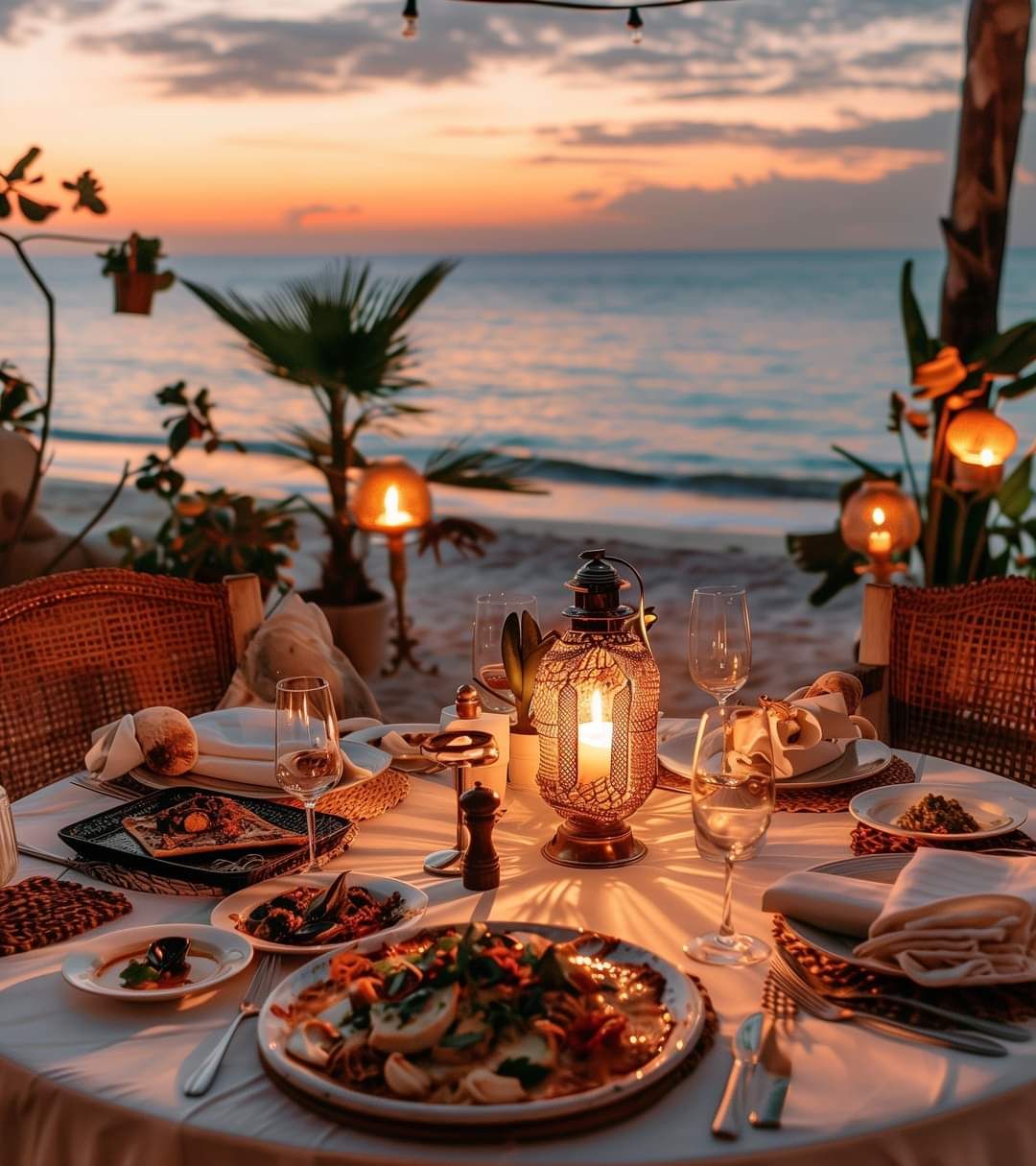 democratunity | Enjoy a Gourmet Beach Dinner: Savor a gourmet dinner on the beach.