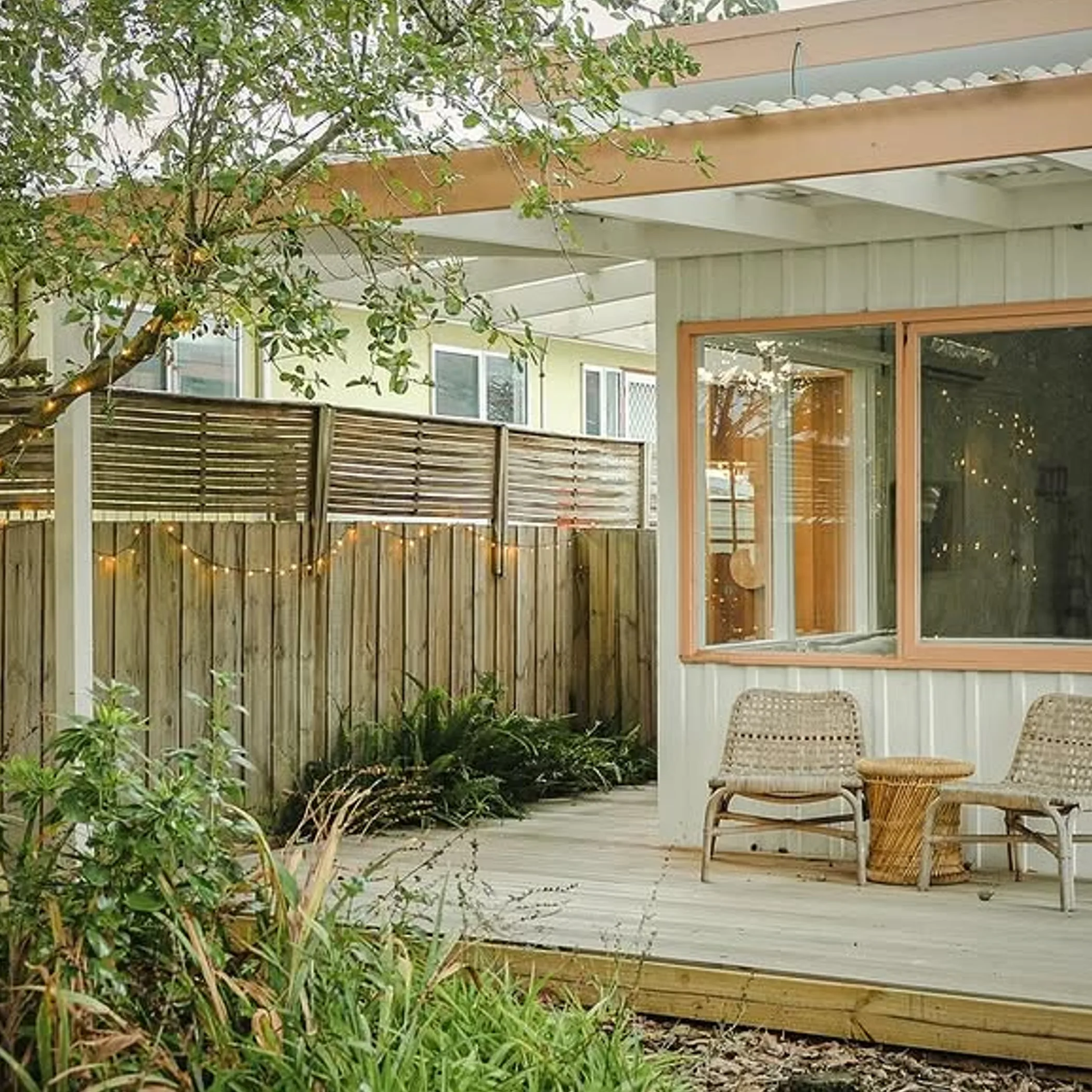 quiet porch with chairs and table