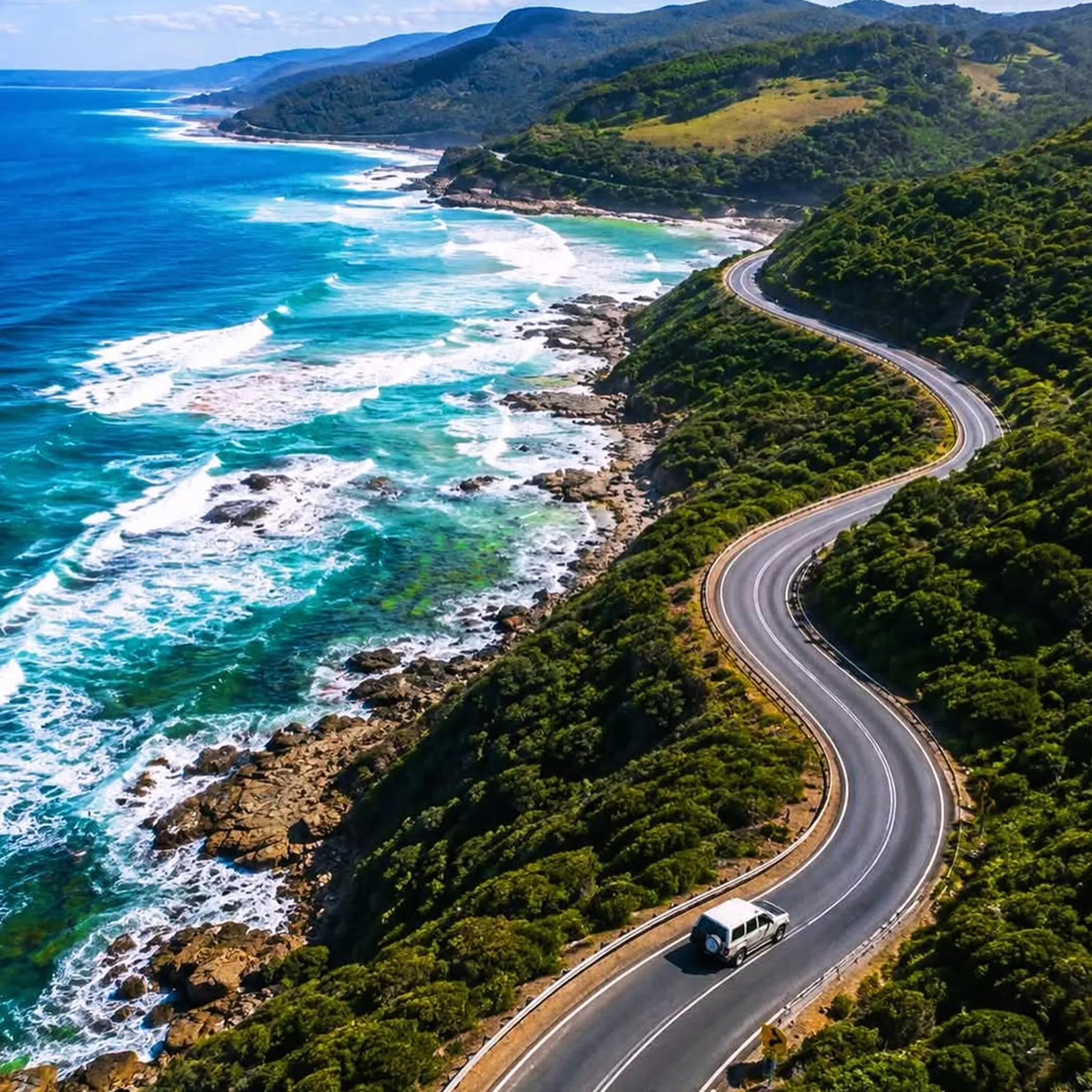 coastal road along clear sky