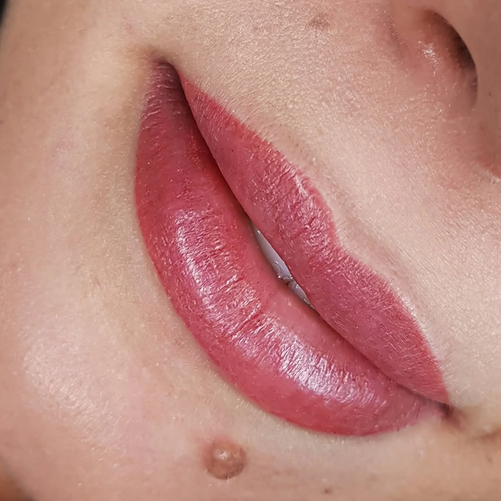 lip permanent makeup close-up
